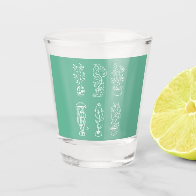 Skurrile Botanik Schnapsglas (Vorderseite)