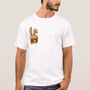 Skurrile Burger-Illustration mit Hasenohren und Sp T-Shirt