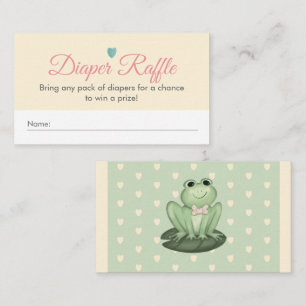 Skurrile Creme-Frosch-Baby-Shower-Windel-Raffle Begleitkarte