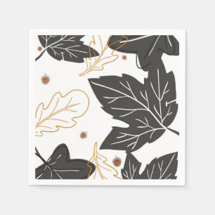 Skurrile Elegante Herbst Blätter Eicheln Serviette