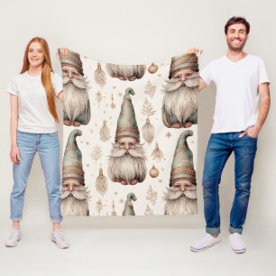 Skurrile Gartenzwerge & Botanik Fleecedecke