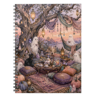 Skurrile Geister-Teeparty Herbst Whimsigoth Kunst Notizblock