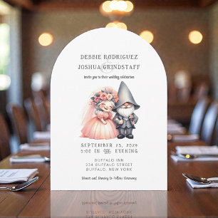 Skurrile Gnome Lustige Hochzeitseinladung  Einladung