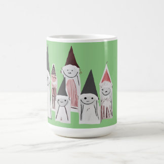 Skurrile Gnomfamilie Grün 15oz Kaffeetasse