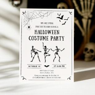 Skurrile handgezeichnete Halloween-Kostümparty-Ein Einladung