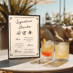 Skurrile handgezeichnete Signature-Drinks Poster