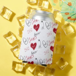 Skurrile Handgezeichnete Valentinstag- Dosenkühler