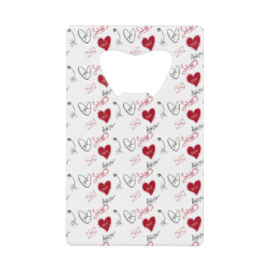 Skurrile Handgezeichnete Valentinstag- Geldbeutel Flaschenöffner