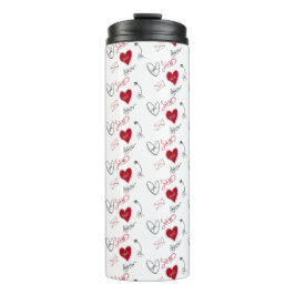 Skurrile Handgezeichnete Valentinstag- Thermosbecher