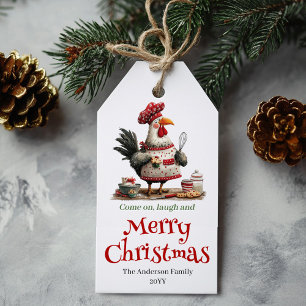 Skurrile Hühner Weihnachtsgeschenkanhänger Handgez Geschenkanhänger