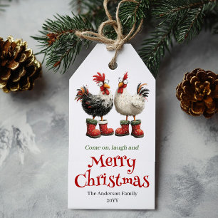 Skurrile Hühner Weihnachtsgeschenkanhänger Individ Geschenkanhänger