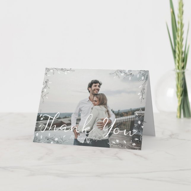 Skurrile illustrierte moderne handgeschriebene Sch Dankeskarte (Vorderseite)