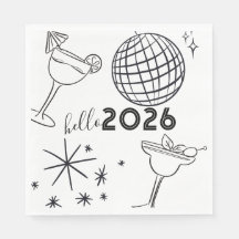 Skurrile Kritzeleien Hallo 2026 Neujahr Gold