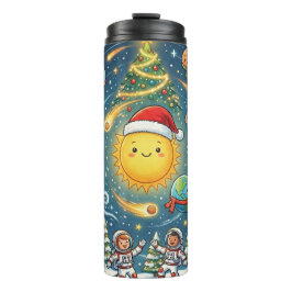 Skurrile lustige Weihnachtsfeier im Sonnensystem Thermosbecher