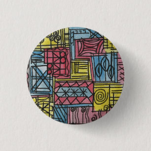 Skurrile moderne geometrische Aquarellkunst Button