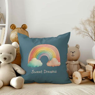 Skurrile Pastell-Regenbogenwolken für Kinder Kissen