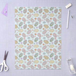 Skurrile Pastell Süße Ostereier Blumenmuster Seidenpapier
