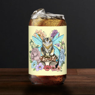Skurrile Pastell-Tabby-Fee-Katze Florale Fantasie Dosenglas