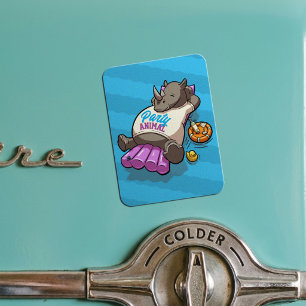 Skurrile Rhino-Party-Tier-Pool-Aufblasbare Cartoon Magnet