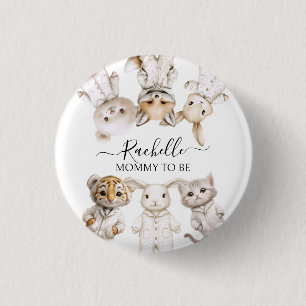 Skurrile Schlafanzug-Tiere: Sanfte Pastell-Party-A Button