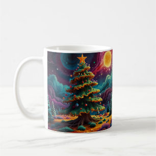 Skurrile Schneemann-Weihnachtsgrafik Kaffeetasse
