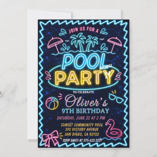 Skurrile Schwimmbirthday - Poolparty-Geburtstag Einladung
