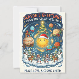 Skurrile Solar System Weihnachtsfeier mit Leuten Magneteinladung