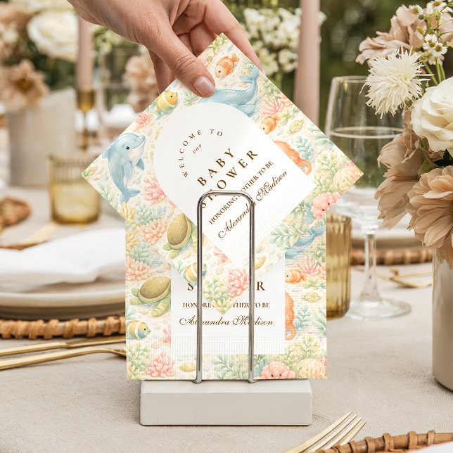 Skurrile Sommer-Tiere-Babyshower Serviette (Von Creator hochgeladen)