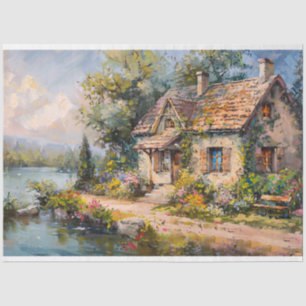 Skurrile Strandhütte Cottagecore Dekoupage Seidenpapier