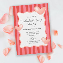Skurrile Streifen und Herzen Valentinstag Party
