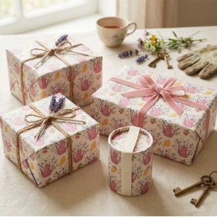 Skurrile Teestunden-Doodle-Geschenkpapier Geschenkpapier
