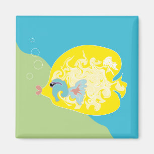 Skurrile tropische Fisch-Ozean-Kunst Magnet