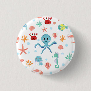 Skurrile Unterwasser-Meereslebewesen Button