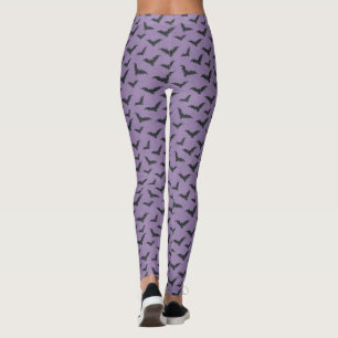 Skurrile violette Fledermaus-Muster-Halloween-Legg Leggings