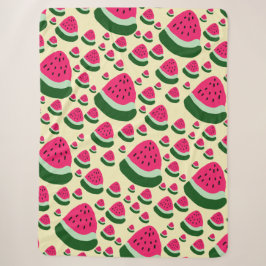 Skurrile Wassermelonen Süßes Sommerfruchtmuster Sherpadecke