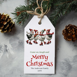 Skurrile Weihnachts-Hühner-Anhänger personalisierb Geschenkanhänger