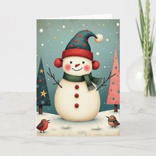 Skurrile Weihnachtskarte mit Schnee Karte