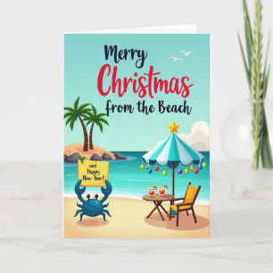 Skurrile Weihnachtskarte vom Strand Karte