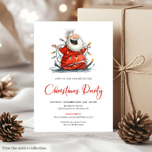 Skurrile Weihnachtsmann-Wasserfarben-Feierparty-Ei Einladung
