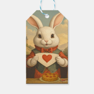 Skurrile Weiße Kaninchen-Herzen Verzauberte Wunder Geschenkanhänger