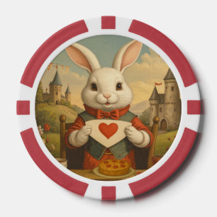 Skurrile Weiße Kaninchen-Herzen Verzaubertes Wunde Pokerchips