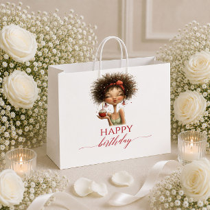 Skurrile Whimsical-Frau Bordeaux-Schrift-Geschenkt Große Geschenktüte