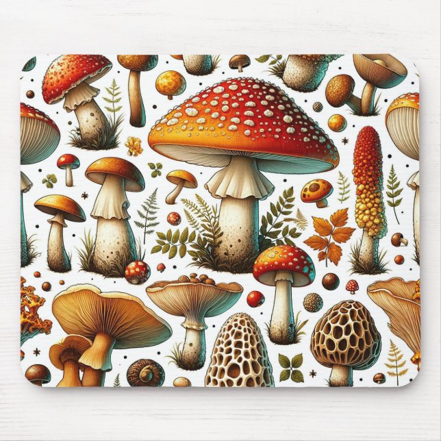 Skurrile Wilde Pilze Mousepad (Vorne)