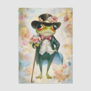 Skurrilelegante viktorianische Frosch-ES6L-Decoupa Seidenpapier