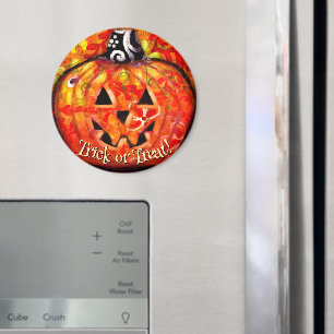 Skurriler abstrakter Jack O Lantern personalisiert Magnet