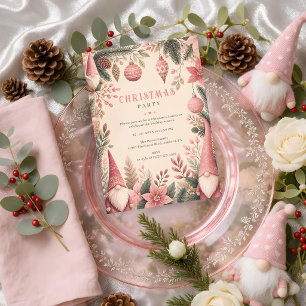 Skurriler botanischer Weihnachts-Gnom-Mittagessen Einladung