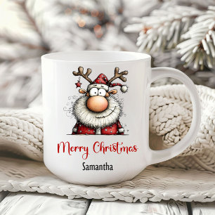 Skurriler Cartoon-Weihnachtsmann Lustiger Kaffeebe Kaffeetasse