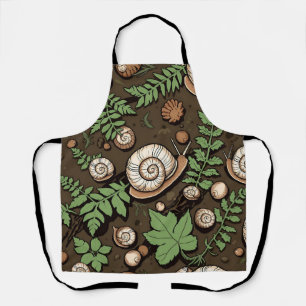 Skurriler Garten-Schnecken-Kräutermuster Schürze