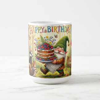 Skurriler Gartenzwerg-Geburtstagsentwurf für den W Kaffeetasse