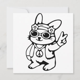 Skurriler Hase, groovy Kaninchen Einladung